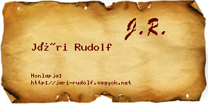Jári Rudolf névjegykártya